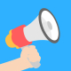 A picture of a megaphone to illustrate external processing