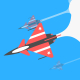 A red fast jet flying through the sky
