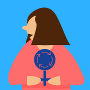 neurodivergent women at work A person holding in their hand a symbol for womanhood and the female cycle.