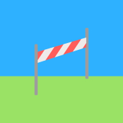 A hurdle on grass