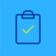 An icon of an agenda with a green tick symbol
